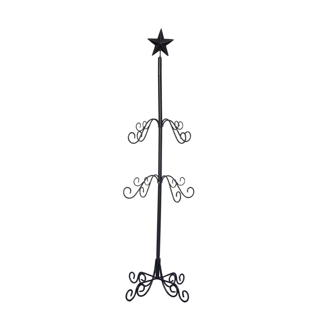 Black Metal Christmas Star Stocking Holder Elegant Iron Decor